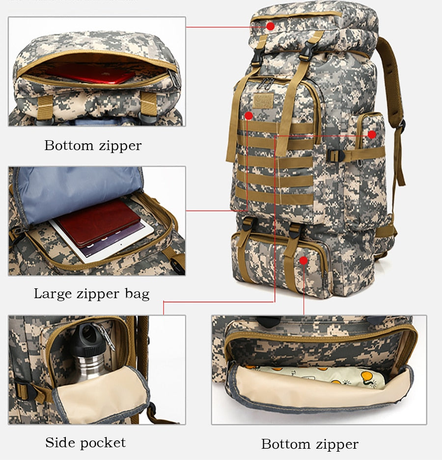 80L Waterproof Bugout Bag Ruck Sack